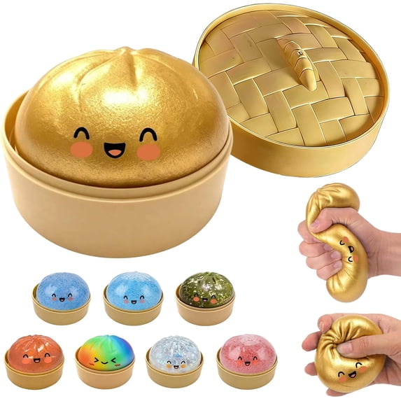 Dumplings Squishy Stress Balls Fidget Sensory Toys Mystery Dumplings Squishy Soft Squeeze Decompression Dough for Adults