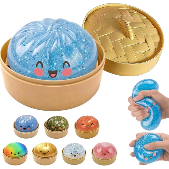 Dumplings Squishy Stress Balls Fidget Sensory Toys Mystery Dumplings Squishy Soft Squeeze Decompression Dough for Adults