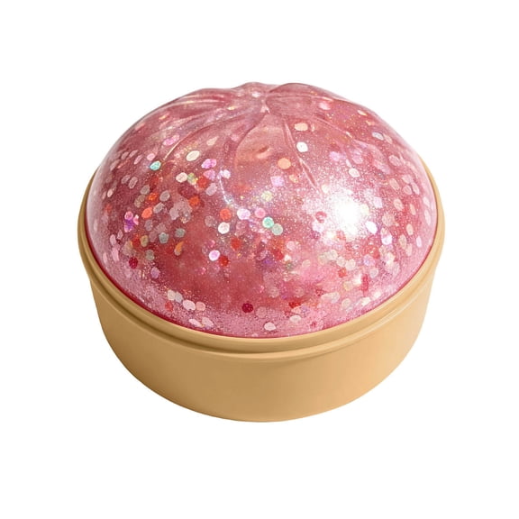 Dumplings Stress Balls, Giant Glitter Dumpling Squishies, Soft Squeeze Decompression Dough with Food Steamer, 3.7 inch Giant Pink