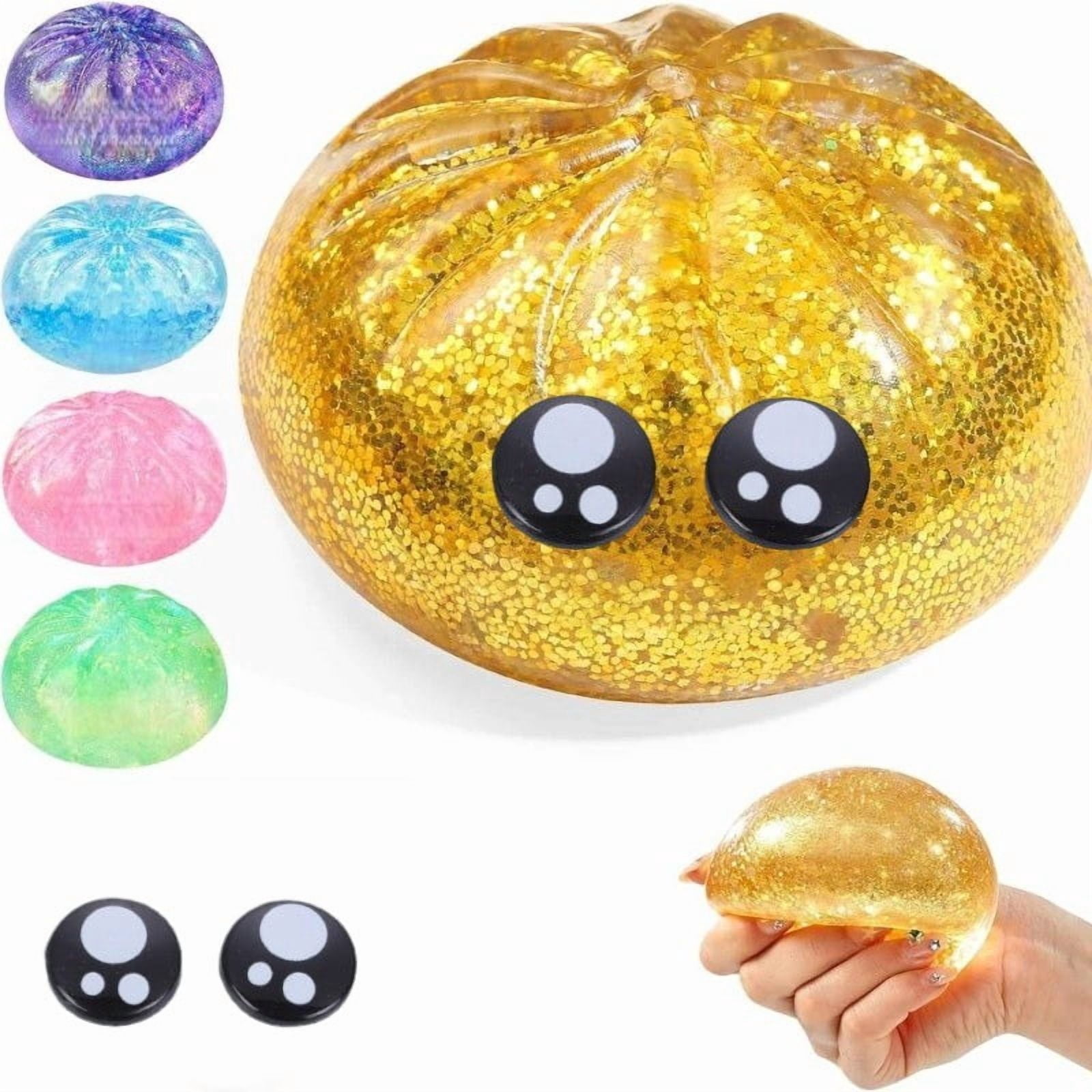 Dumplings squishy,Soft Rubber Squishy Toy with Detachable Eyes – Slow ...