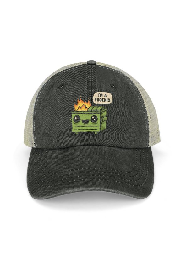 Dumpster Fire Black Hat Adjustable Funny Fashion Unisex Baseball Cap for Men Women