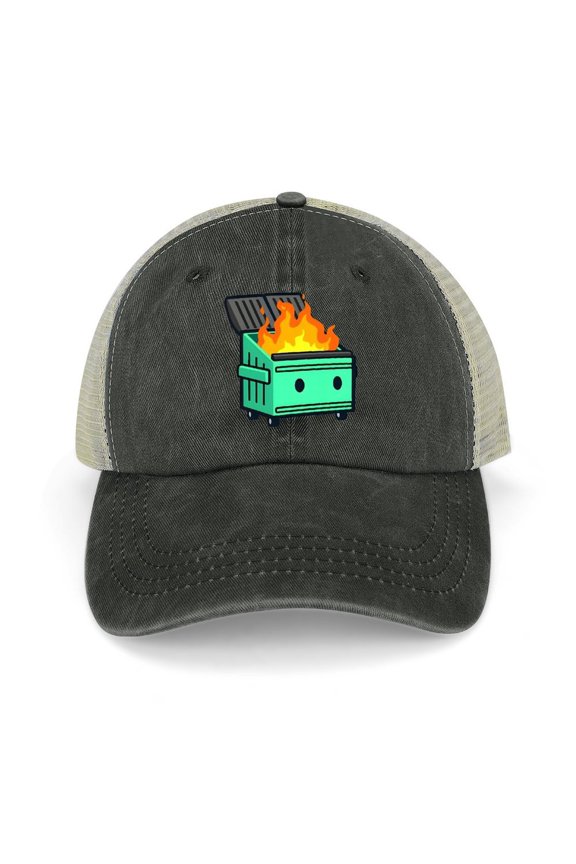 Dumpster Fire Black Hat Adjustable Funny Fashion Unisex Baseball Cap for Men Women