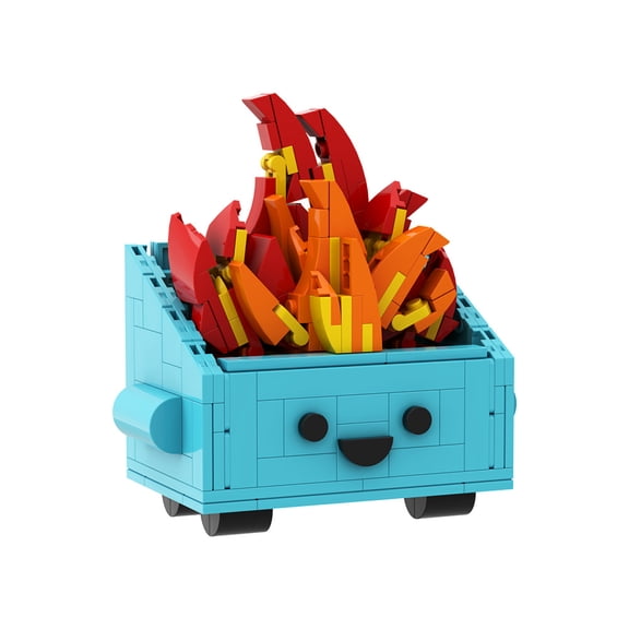 Dumpster Fire Building Blocks, Lego Compatible, 268 Pcs,Gift for Adults & Kids