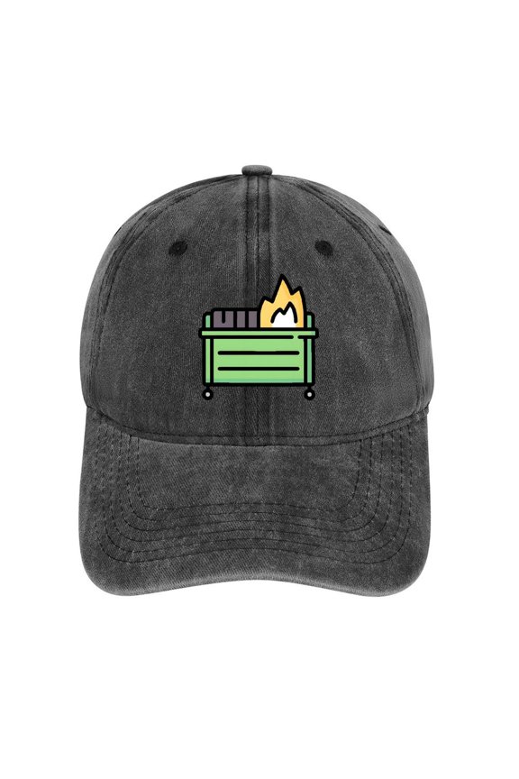 Dumpster Fire Charcoal Hat Adjustable Funny Fashion Unisex Baseball Cap for Men Women