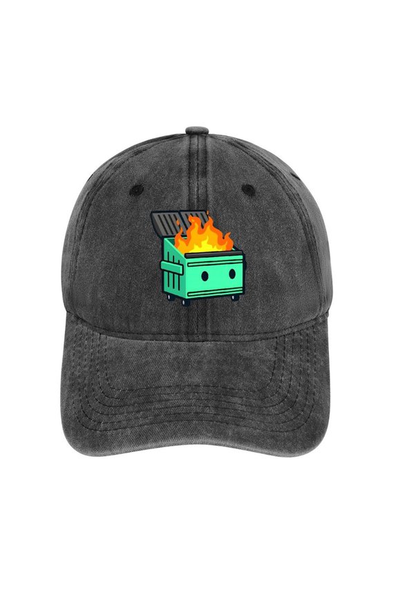 Dumpster Fire Charcoal Hat Adjustable Funny Fashion Unisex Baseball Cap for Men Women