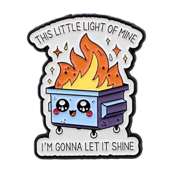 Dumpster Fire Desk Accessories, Party Decorations, 1.5X2 In, Enamel Brooch, Removable, Reusable, Outfit Decoration, 1 Pc