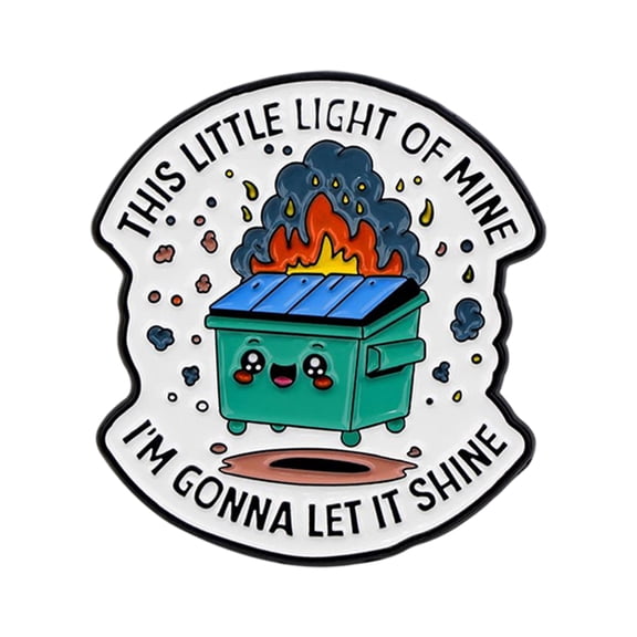 Dumpster Fire Enamel Pin Funny Quote Lapel Pin for Clothing Backpacks Jackets Hats Meme Accessory Single Pack