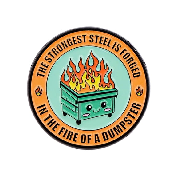 Dumpster Fire Gifts, Dumpster Fire Desk Accessories, Decals, Removable, Reusable, Owls, Balloons, Hot Air Balloons, 1.5 in Round Enamel Pin, 1 Pc, Clothing Accessory