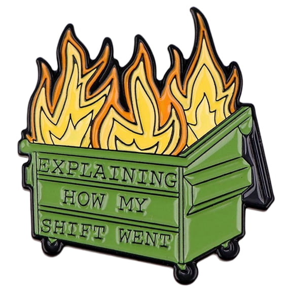 Dumpster Fire Gifts, Dumpster Fire Desk Accessories, Removable, 1.5X1.2 In, Brooch Pin, Backpack Accessory, Rockets, Wall Decor, 1 Pc