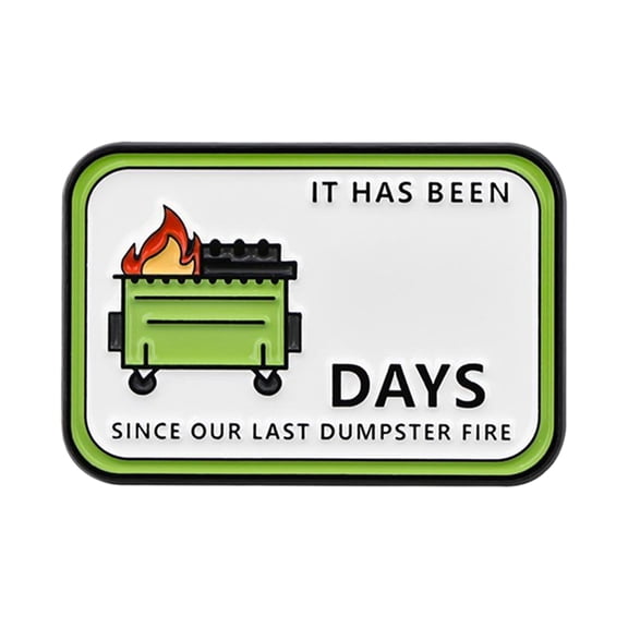 Dumpster Fire Gifts, Dumpster Fire Desk Accessories, Removable, Reusable, Apparel Badge, Balloons, Rockets, Decals, Party Decorations, 2X1.5 In, 1 Pc
