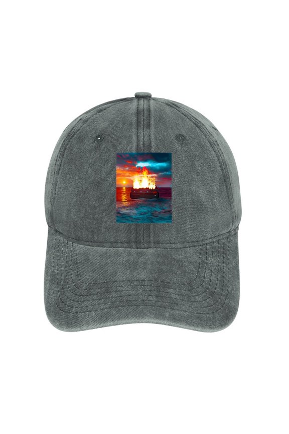Dumpster Fire Gray Hat Adjustable Funny Fashion Unisex Baseball Cap for Men Women
