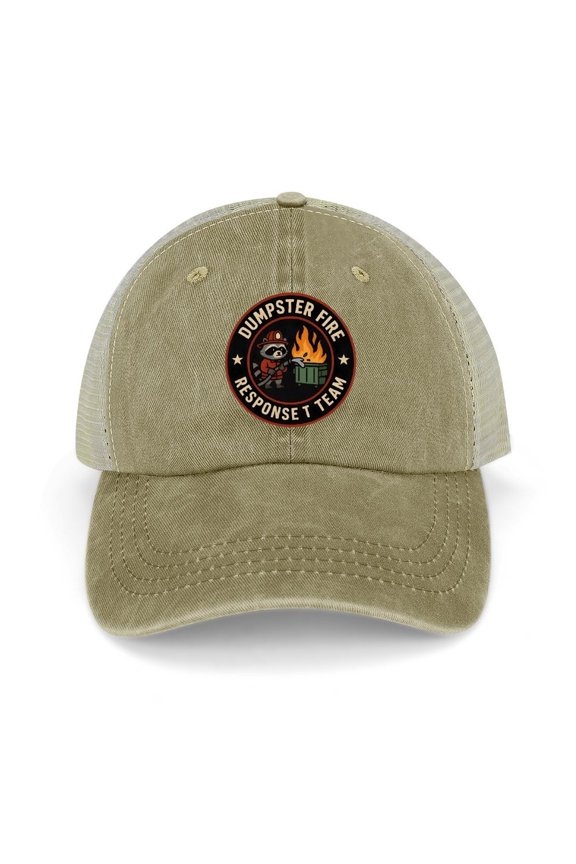 Dumpster Fire Khaki Hat Adjustable Funny Fashion Unisex Baseball Cap for Men Women