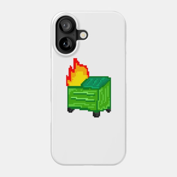 Dumpster Fire Pixel Art Funny Sarcastic Graphic Case for iPhone 11-17 Cover