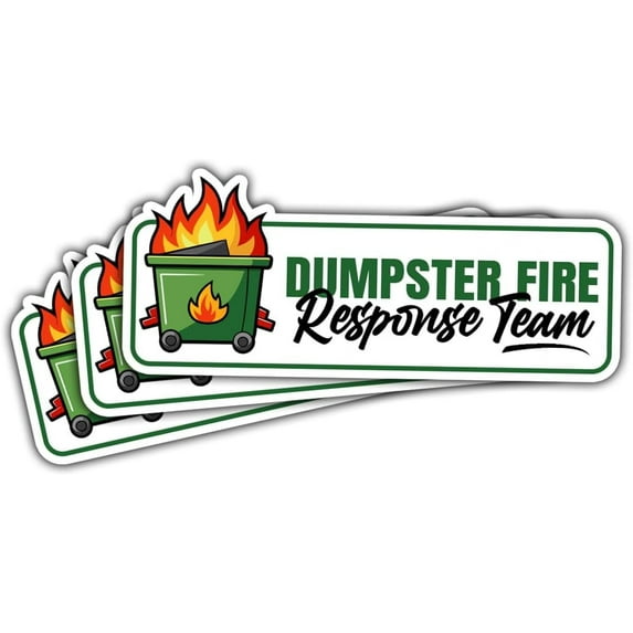 Dumpster Fire Response Team, Dumpster Fire Sticker, This is Fine Sticker, Everything's Fine Dumpster Fire - Vinyl Sticker (3x3inch)
