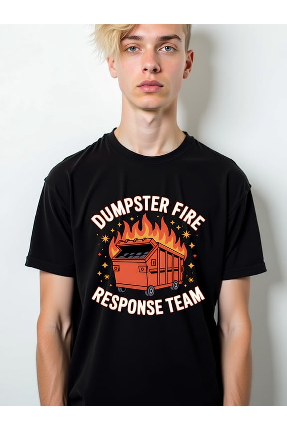 Dumpster Fire Response Tee Men's funny t shirts black graphic tees limited edition Comfortable loose T-shirt Basic Unisex Shirt Printed tshirts
