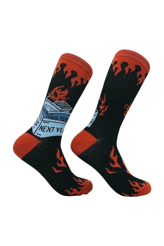 Dumpster Fire Socks Funny Sarcastic Graphic Novelty Footwear for Men