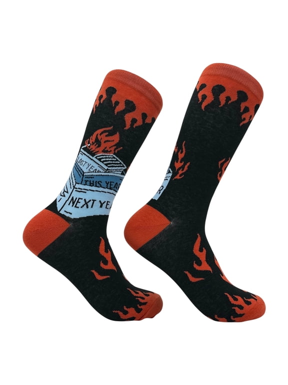 Dumpster Fire Socks Funny Sarcastic Graphic Novelty Footwear for Men