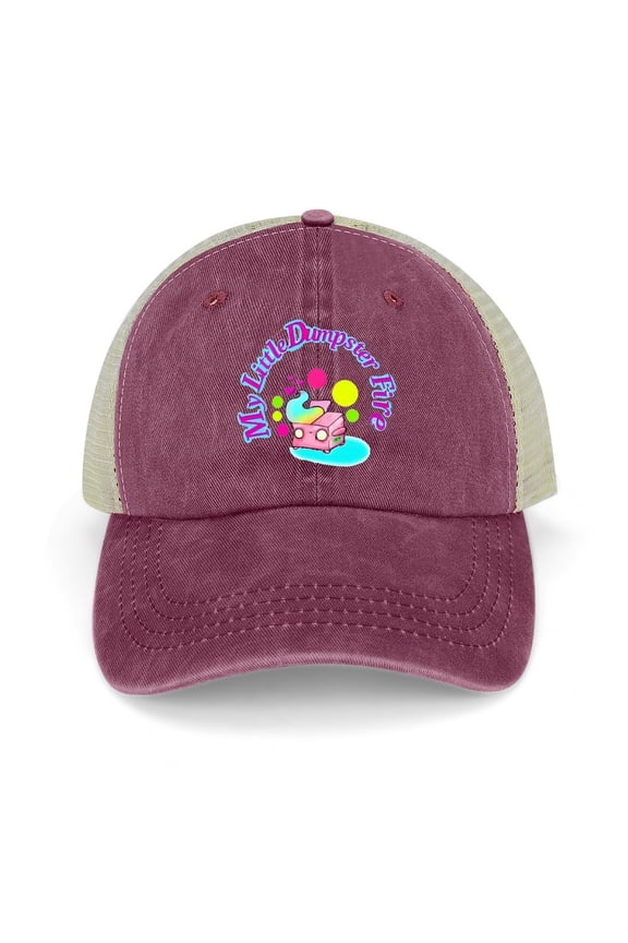 Dumpster Fire Wine Red Hat Adjustable Funny Fashion Unisex Baseball Cap for Men Women