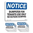thumbnail image 1 of Dumpster For Tenants Use Only OSHA Notice Aluminum Sign 18 Inch x 12 Inch - 10 Pack, 1 of 8