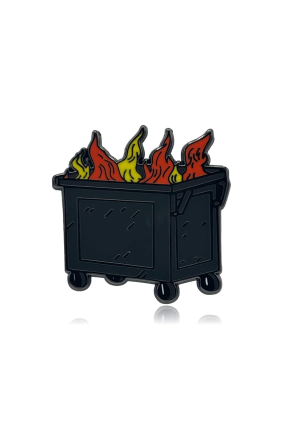Dumpster Trash Fire Enamel Pin