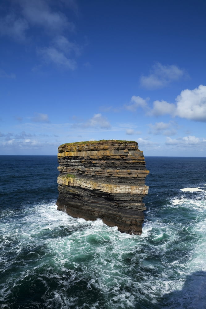 Dun Briste Sea Stack off the Cliffs of Downpatrick Head County Mayo Ireland Canvas Art - George Munday Design Pics (24 x 38)