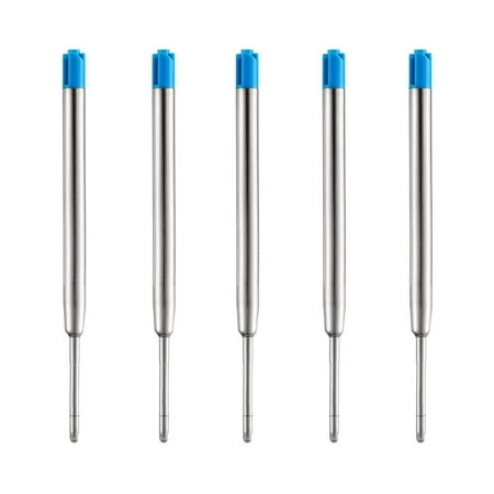 DunBong Ink Pen Refills Medium Point, 1.0 mm, Blue, 5 Count, 5 Pack
