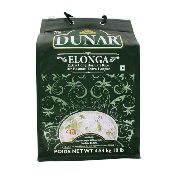 Dunar Elonga Basmati Rice, 10 Lbs