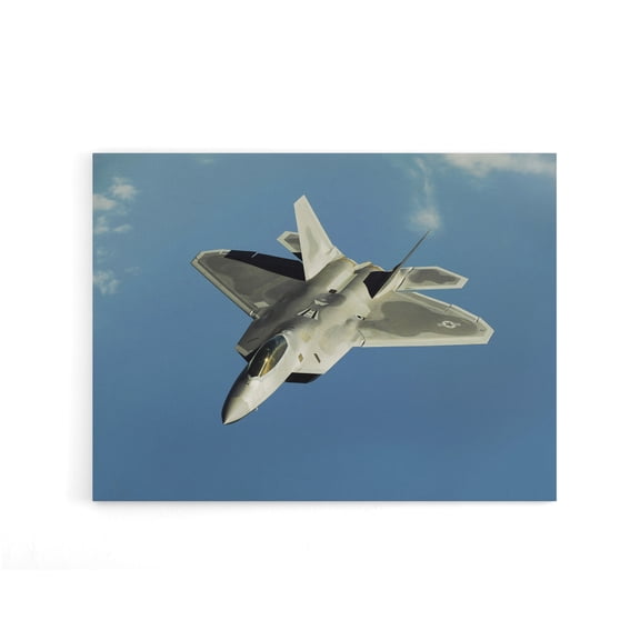 Dunaway Military USA F 22 Raptor Jet Canvas Wall Art Print 18X24"