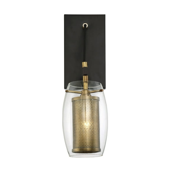 Dunbar by Brian Thomas 1-Light Wall Sconce in Warm Brass with Bronze Accents