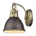 thumbnail image 1 of Yep by Golden Lighting Duncan 1-light Vanity in Aged Brass and Rubbed Bronze shade, 1 of 2