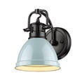 thumbnail image 1 of Yep by Golden Lighting Duncan 1-light Vanity in Matte Black and Seafoam shade, 1 of 2