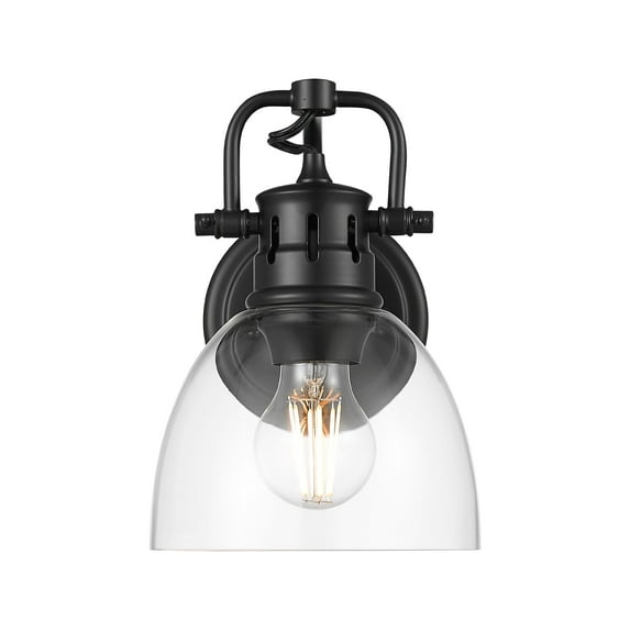 Yep by Golden Lighting Duncan 1-light Vanity in Matte Black and Clear Glass