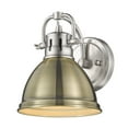 thumbnail image 1 of Yep by Golden Lighting Duncan 1-light Vanity in Pewter and Aged Brass shade, 1 of 2