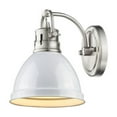 thumbnail image 1 of Yep by Golden Lighting Duncan 1-light Vanity in Pewter and White shade, 1 of 2