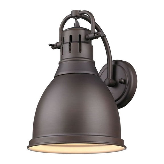 Open Box Duncan 1 Light Wall Sconce in Rubbed Bronze with a Rubbed Bronze Shade