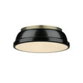 thumbnail image 1 of Yep by Golden Lighting Duncan 2-light Flush Mount in Aged Brass and Black shade, 1 of 7