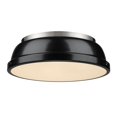 thumbnail image 1 of Yep by Golden Lighting Duncan 2-light Flush Mount in Pewter and Black shade, 1 of 10
