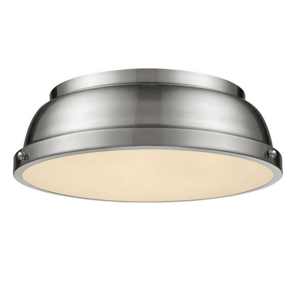 Yep by Golden Lighting Duncan 2-light Flush Mount in Pewter