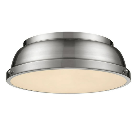 Yep by Golden Lighting Duncan 2-light Flush Mount in Pewter