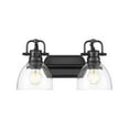 thumbnail image 1 of Yep by Golden Lighting Duncan 2-light Vanity in Matte Black and Clear Glass, 1 of 1