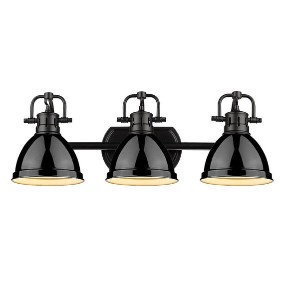 Yep by Golden Lighting Duncan 3-light Vanity in Matte Black and Black shade