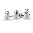 thumbnail image 1 of Yep by Golden Lighting Duncan 3-light Vanity in Chrome and Seafoam shade, 1 of 10