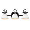 thumbnail image 1 of Yep by Golden Lighting Duncan 3-light Vanity in Matte Black and Matte White shade, 1 of 10