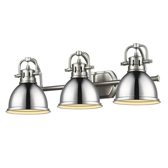 Yep by Golden Lighting Duncan 3-light Vanity in Pewter and Chrome shade