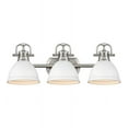 thumbnail image 1 of Yep by Golden Lighting Duncan 3-light Vanity in Pewter and Matte White shade, 1 of 10