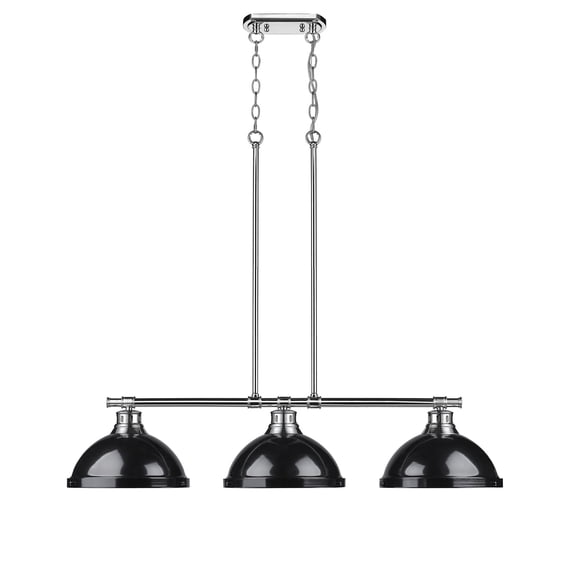Yep by Golden Lighting Duncan 3-light Island Light in Chrome and Black shade
