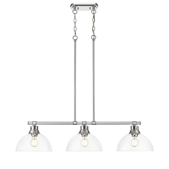 Yep by Golden Lighting Duncan 3-light Island Light in Chrome and Clear Glass