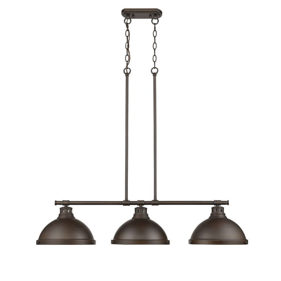 Yep by Golden Lighting Duncan 3-light Island Light in Rubbed Bronze and Rubbed Bronze shade