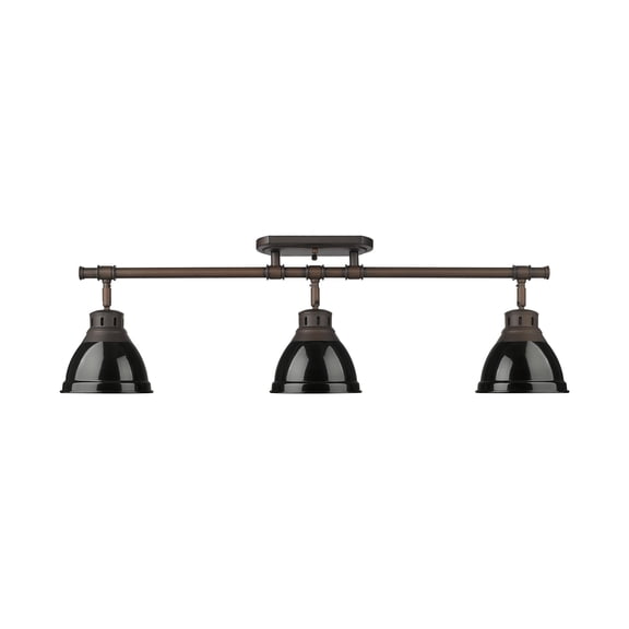 Duncan 3-Light Semi-Flush - Track Light in Rubbed Bronze with Black