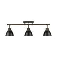 thumbnail image 1 of Duncan 3-Light Semi-Flush - Track Light in Rubbed Bronze with Matte Black, 1 of 1